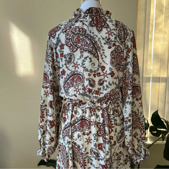 Banana Republic Paisley & Floral Printed Kerchief Hem Dress US6 $159 - Picture 12 of 15
